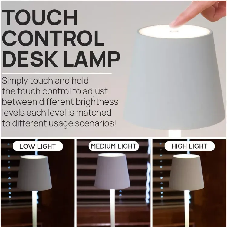 Picture of Rechargeable Cordless Metal Table Desk Lamp Touch Control Dimmable Night Light