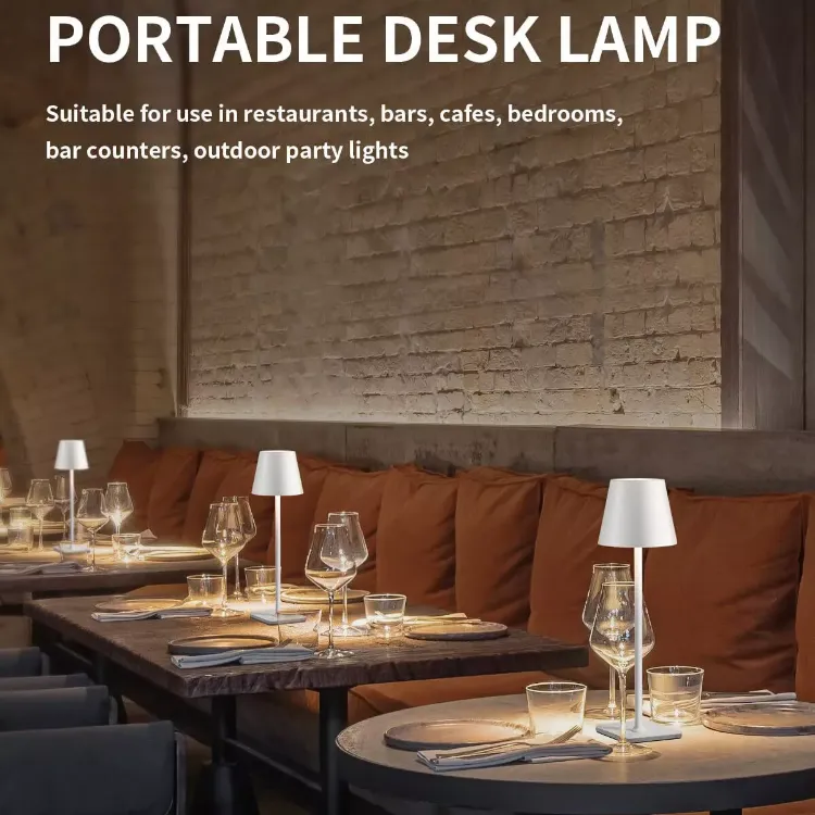 Picture of Rechargeable Cordless Metal Table Desk Lamp Touch Control Dimmable Night Light