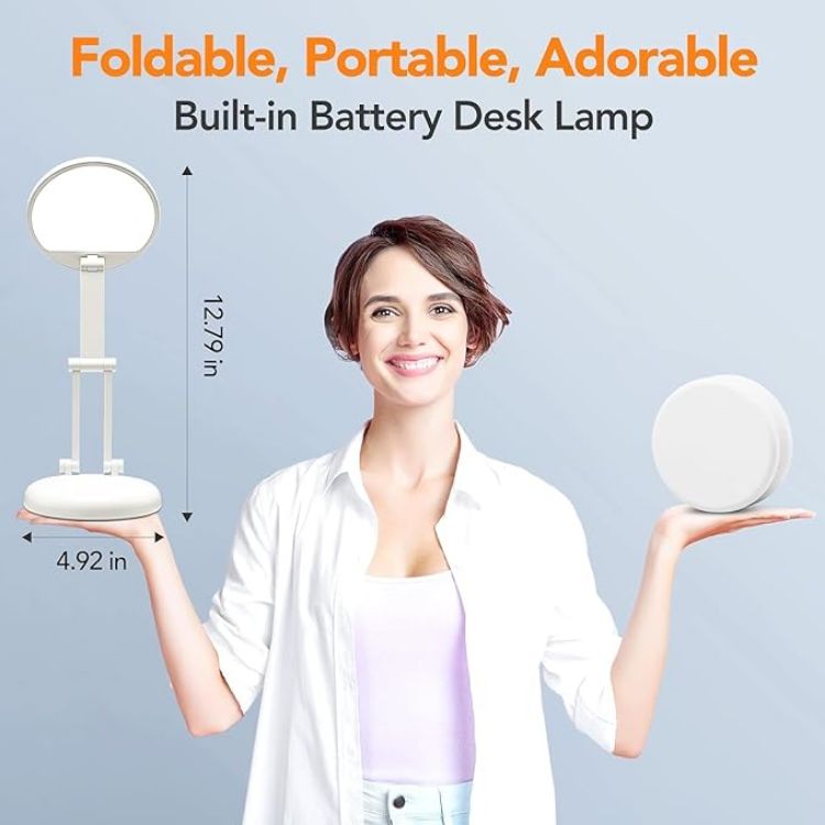 Picture of Rechargeable LED Desk Lamp – 3600mAh Dimmable Table Lamp, Wireless Cordless Reading Lamp with Adjustable Brightness for Indoor Use