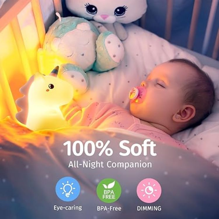 Picture of Unicorn Night Light for Kids – 16 Colors with Remote Control, Battery-Powered Baby Lamp, Cute Kawaii Room Decor & Gifts for Girls