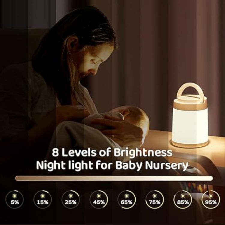 Picture of One Fire Rechargeable Kids Night Light – 10-Color Dimmable Touch Lamp with Timer & Remote, Portable Cordless LED Baby Lamp for Bedroom