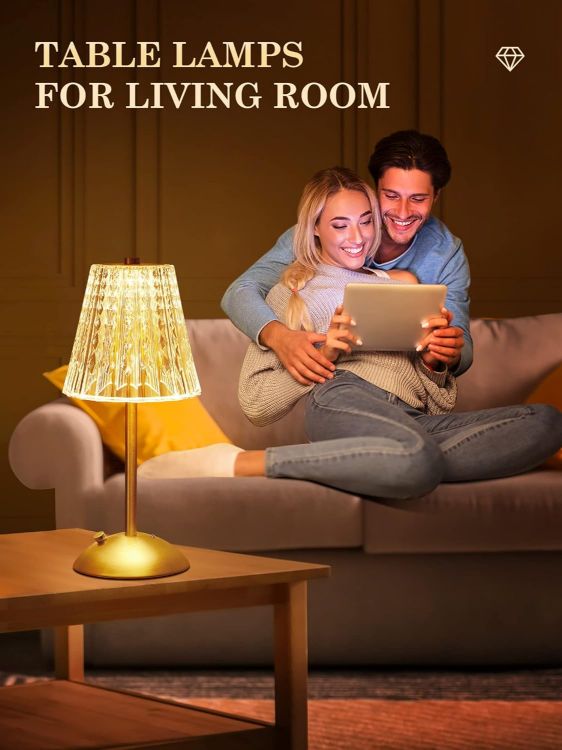 Picture of One Fire Rechargeable Table Lamp – 10-Way Dimmable Touch Bedside Lamp with 3 Color Modes, Cordless Battery-Operated Lamp for Bedroom & Living Room