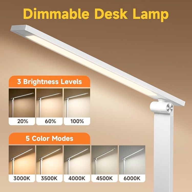 Picture of LED Desk Lamp with 15 Modes – Dimmable Table Lamp with Timer, Adjustable Reading Light for Bedroom, Office, and Home