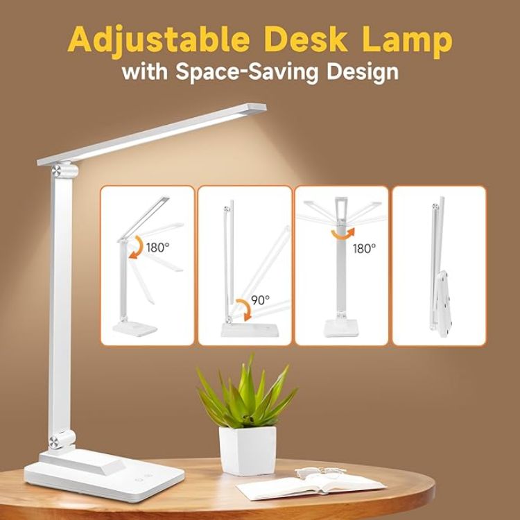 Picture of LED Desk Lamp with 15 Modes – Dimmable Table Lamp with Timer, Adjustable Reading Light for Bedroom, Office, and Home