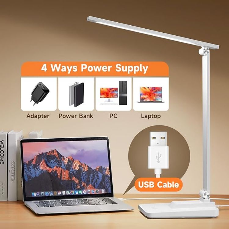 Picture of LED Desk Lamp with 15 Modes – Dimmable Table Lamp with Timer, Adjustable Reading Light for Bedroom, Office, and Home