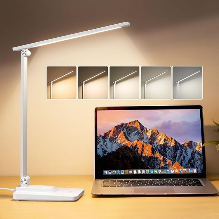 Picture of LED Desk Lamp with 15 Modes – Dimmable Table Lamp with Timer, Adjustable Reading Light for Bedroom, Office, and Home