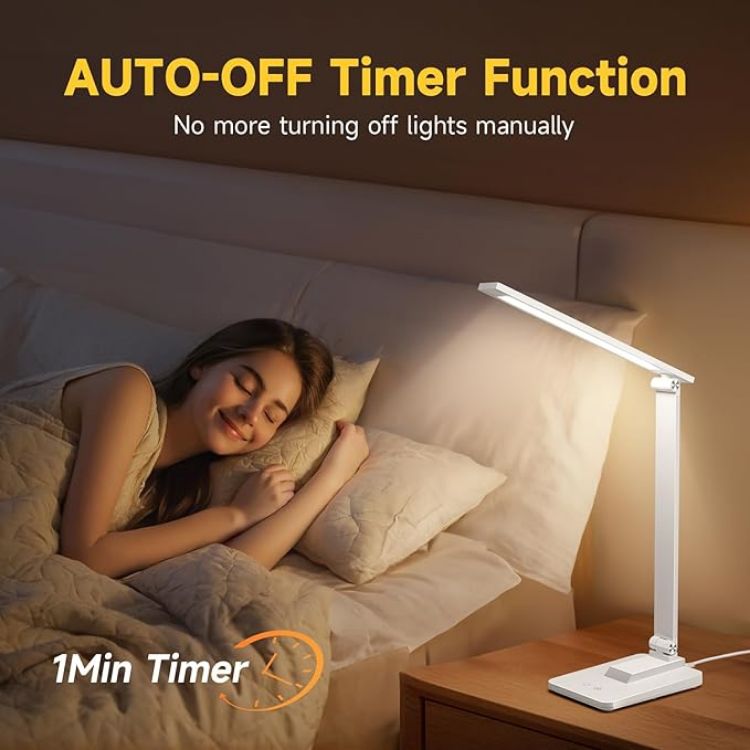 Picture of LED Desk Lamp with 15 Modes – Dimmable Table Lamp with Timer, Adjustable Reading Light for Bedroom, Office, and Home