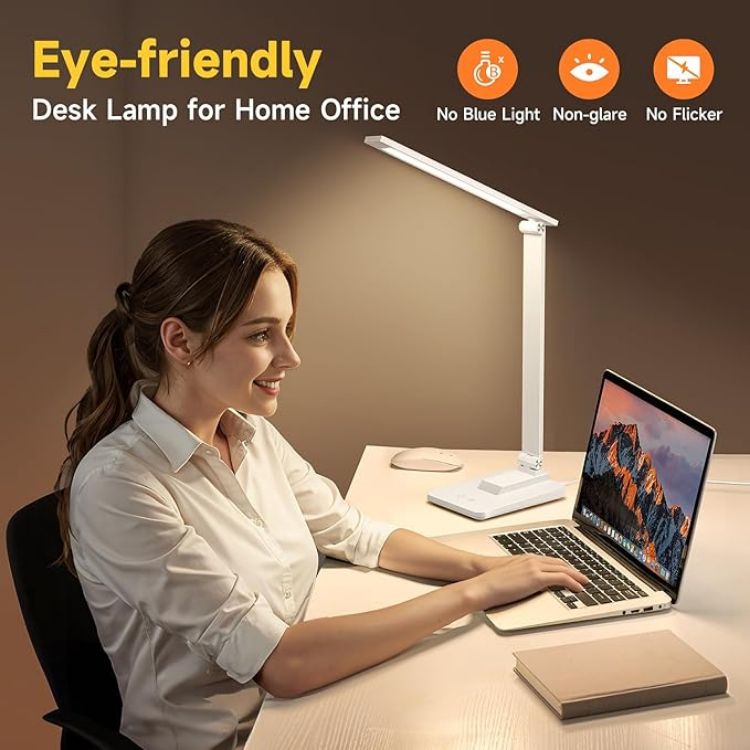 Picture of LED Desk Lamp with 15 Modes – Dimmable Table Lamp with Timer, Adjustable Reading Light for Bedroom, Office, and Home