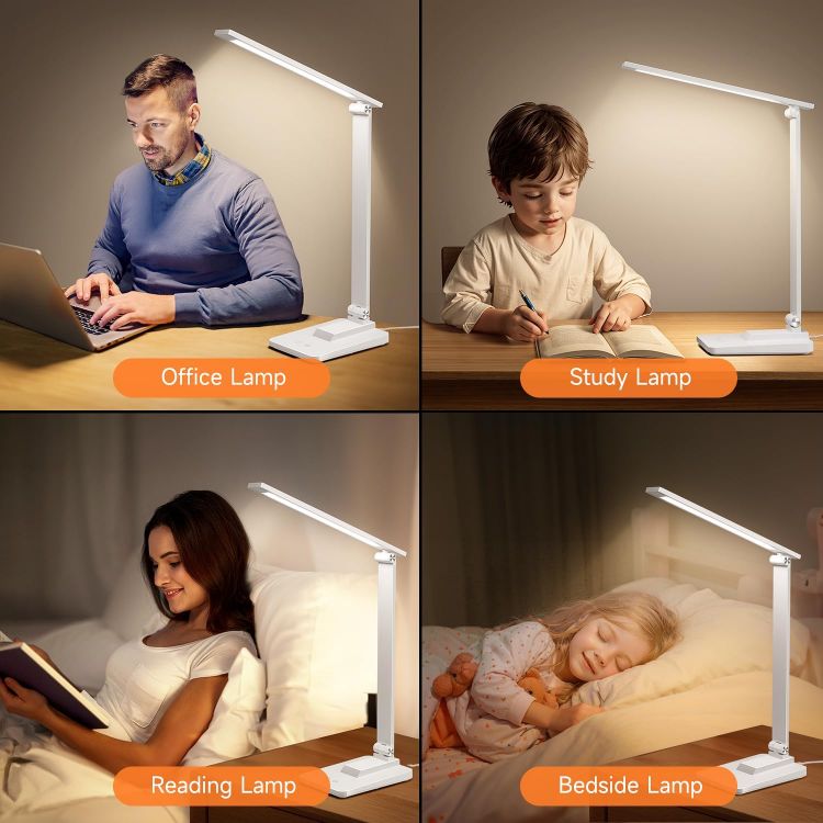 Picture of LED Desk Lamp with 15 Modes – Dimmable Table Lamp with Timer, Adjustable Reading Light for Bedroom, Office, and Home