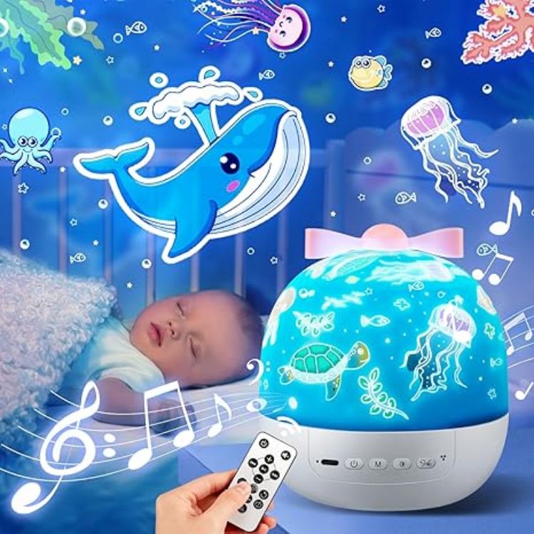 Picture of Kids Night Light Projector – 144 Modes, 15 Films, USB Rechargeable Baby Lamp with Remote & 360° Rotation, Girls Night Light for Kids’ Rooms