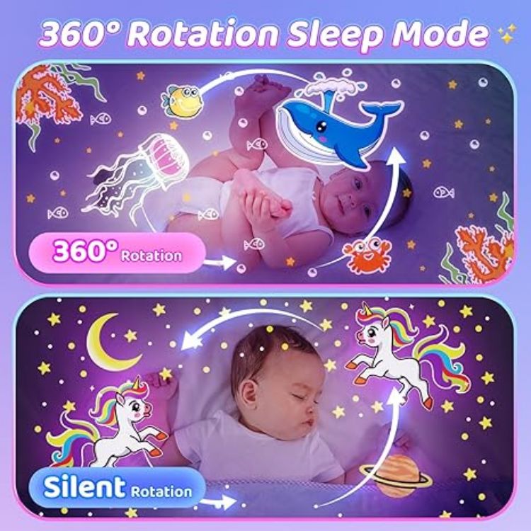 Picture of Kids Night Light Projector – 144 Modes, 15 Films, USB Rechargeable Baby Lamp with Remote & 360° Rotation, Girls Night Light for Kids’ Rooms