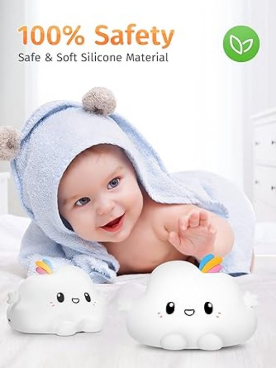 Picture of One Fire Cute Night Light for Kids, Cloud Shape Baby Night Light with 16 Colors & Remote