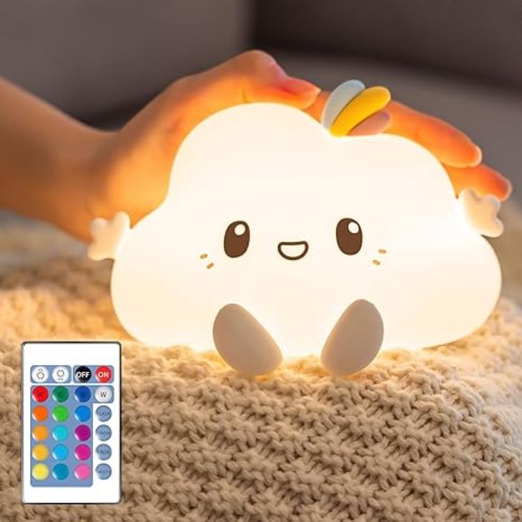 Picture of One Fire Cute Night Light for Kids, Cloud Shape Baby Night Light with 16 Colors & Remote