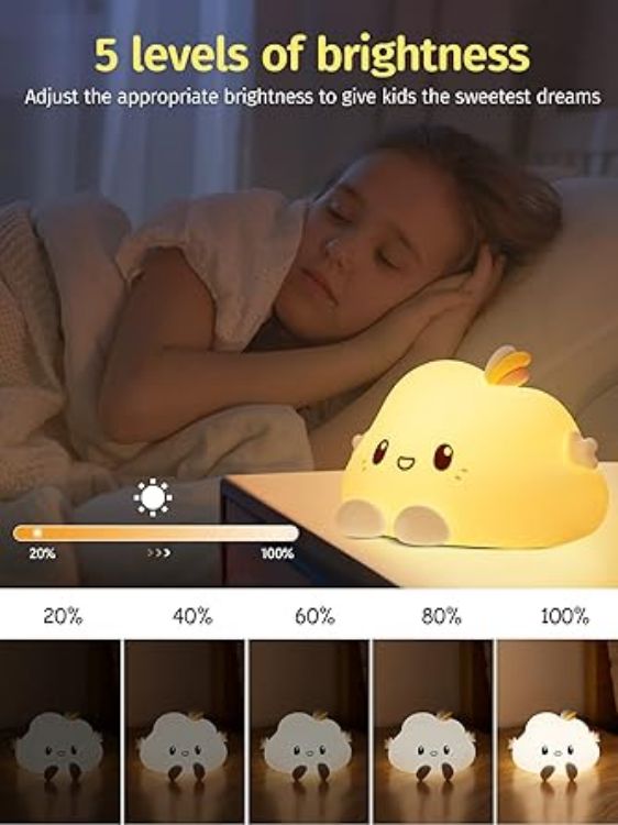 Picture of One Fire Cute Night Light for Kids, Cloud Shape Baby Night Light with 16 Colors & Remote