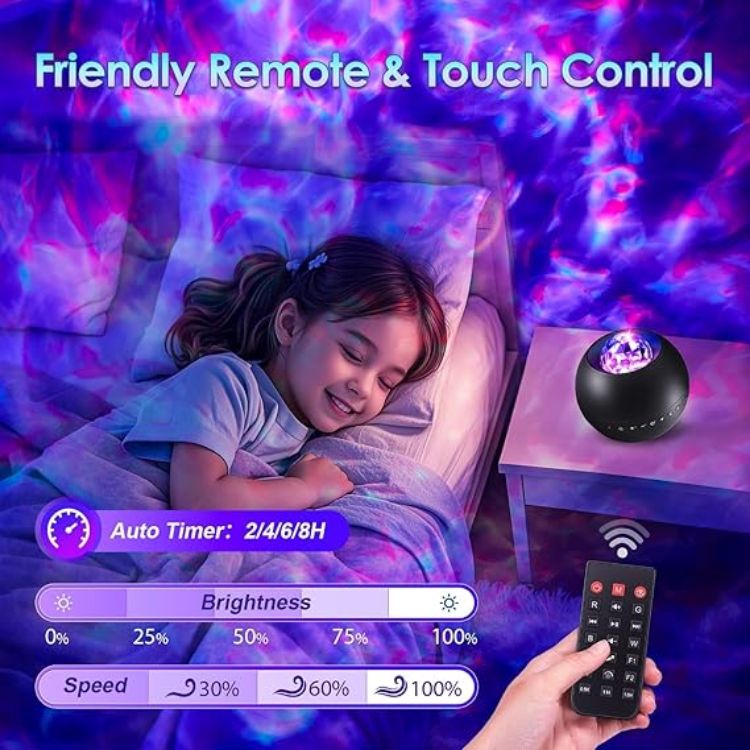 Picture of Galaxy Projector with 20 Lighting Modes & 15 White Noise Sounds, Bluetooth Speaker, Remote & Timer, Sensory Lights for Bedroom, Room Decor, and Relaxation