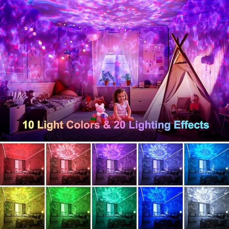 Picture of Galaxy Projector with 20 Lighting Modes & 15 White Noise Sounds, Bluetooth Speaker, Remote & Timer, Sensory Lights for Bedroom, Room Decor, and Relaxation