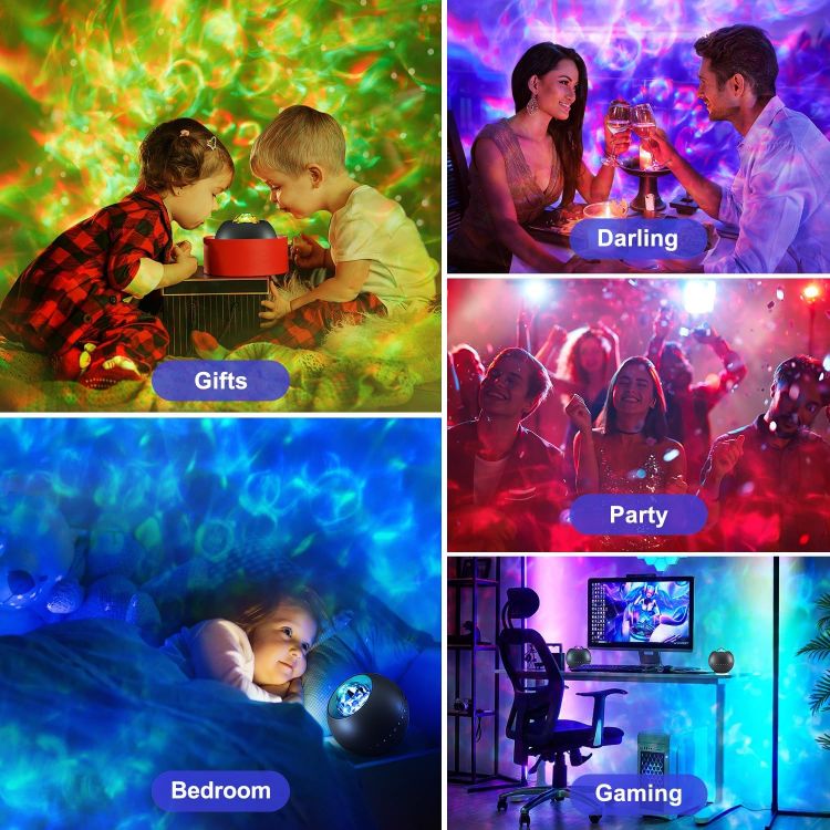 Picture of Galaxy Projector with 20 Lighting Modes & 15 White Noise Sounds, Bluetooth Speaker, Remote & Timer, Sensory Lights for Bedroom, Room Decor, and Relaxation