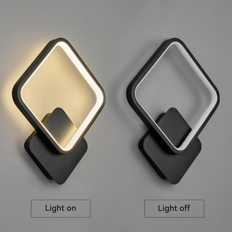 Picture of Black Wall Sconce LED Wall Light Indoor Wall Sconce Bathroom Vanity Light Fixtures Wall Lamp 12W Wall Lights for Bedroom Living Room Hallway