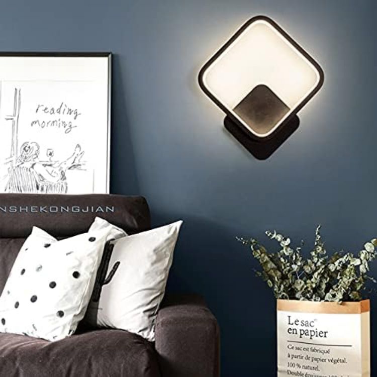 Picture of Black Wall Sconce LED Wall Light Indoor Wall Sconce Bathroom Vanity Light Fixtures Wall Lamp 12W Wall Lights for Bedroom Living Room Hallway