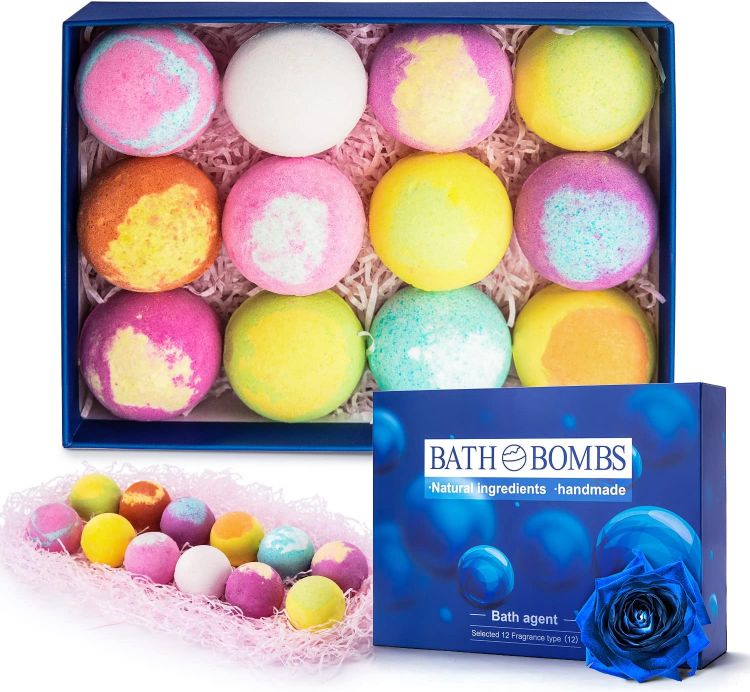 Picture of 12 PCS Handmade Natural & Organic Bath Bomb Gift Set – Perfect for Women, Men, and Any Occasion