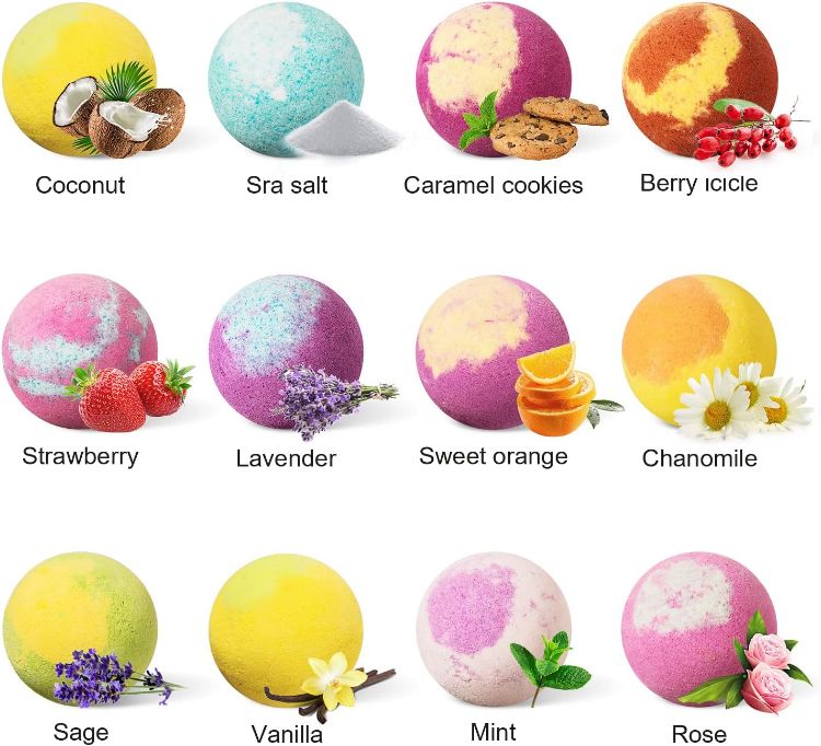 Picture of 12 PCS Handmade Natural & Organic Bath Bomb Gift Set – Perfect for Women, Men, and Any Occasion