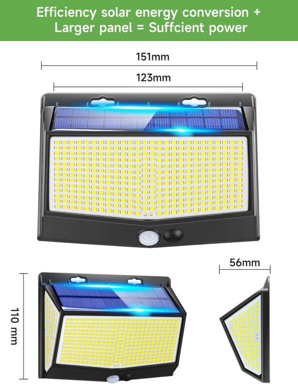 Picture of 468 LED Solar Security Lights Outdoor, 2000LM Super Bright Motion Sensor Garden Lights, 3 Modes Solar Powered Waterproof IP65 Outdoor Lights