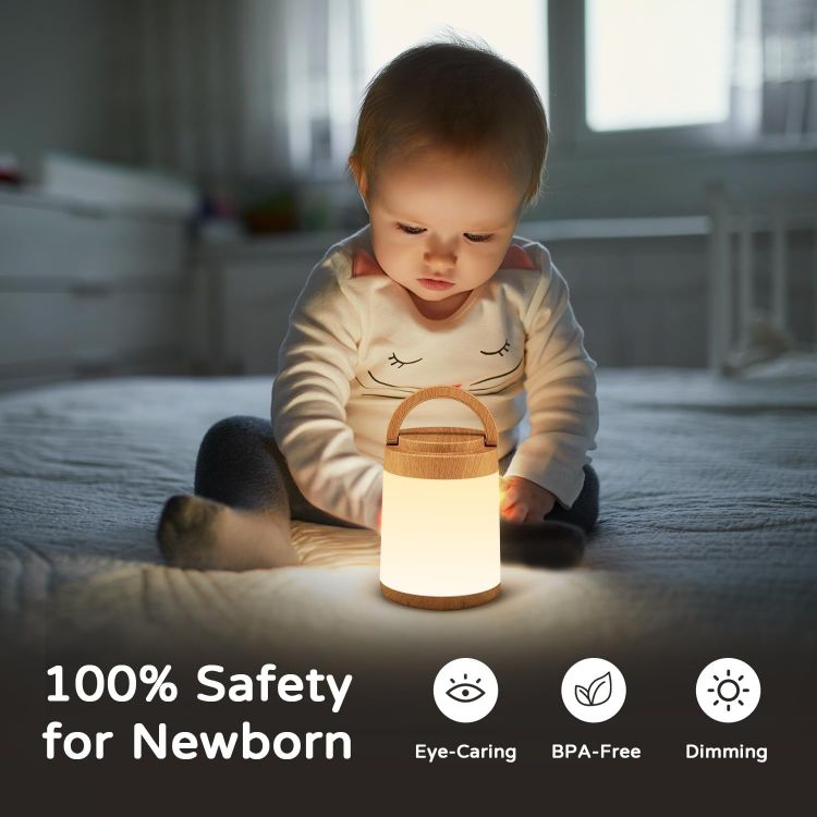 Picture of Baby Night Light with Touch & Remote Control – Dimmable, Rechargeable, 10 Colors, 3 Timer Settings