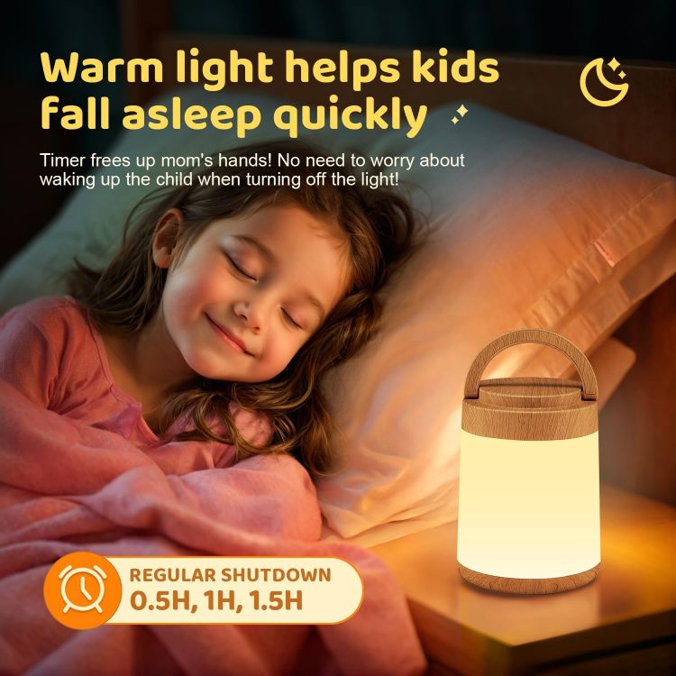 Picture of Baby Night Light with Touch & Remote Control – Dimmable, Rechargeable, 10 Colors, 3 Timer Settings