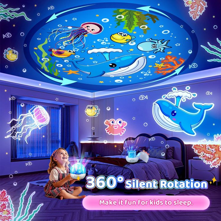 Picture of Rechargeable Night Light Projector for Kids – 15 Films & Bluetooth Music, Remote-Control Baby Light Projector, Sensory Light for Autism & Newborn Sleep