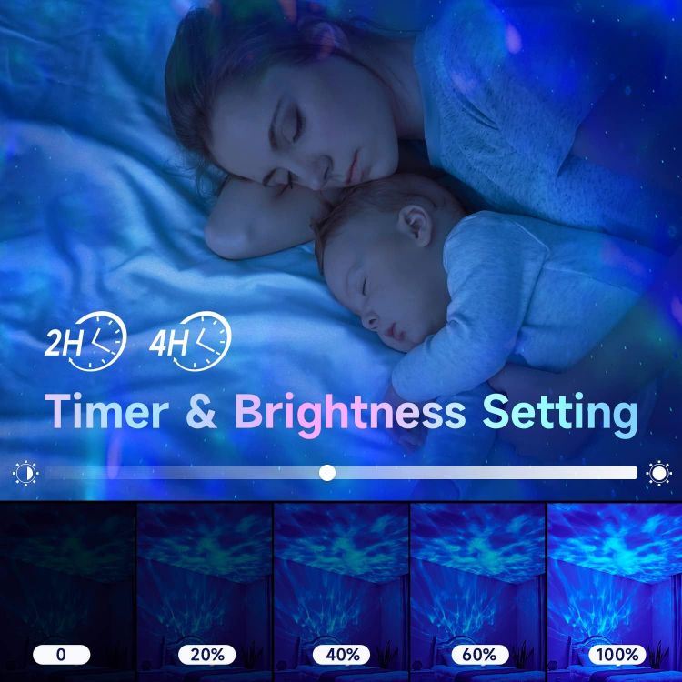 Picture of 4-in-1 Galaxy Projector Night Light, Bluetooth Speaker, White Noise, & 24 Lighting Modes for Bedroom, Ceiling, and Room Decor