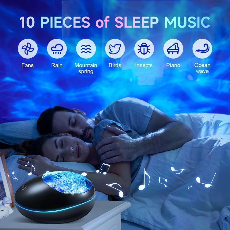 Picture of 4-in-1 Galaxy Projector Night Light, Bluetooth Speaker, White Noise, & 24 Lighting Modes for Bedroom, Ceiling, and Room Decor