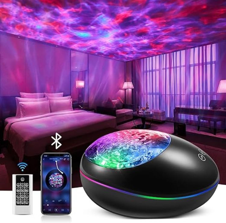 Picture of 4-in-1 Galaxy Projector Night Light, Bluetooth Speaker, White Noise, & 24 Lighting Modes for Bedroom, Ceiling, and Room Decor