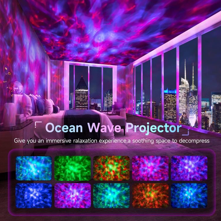 Picture of 4-in-1 Galaxy Projector Night Light, Bluetooth Speaker, White Noise, & 24 Lighting Modes for Bedroom, Ceiling, and Room Decor