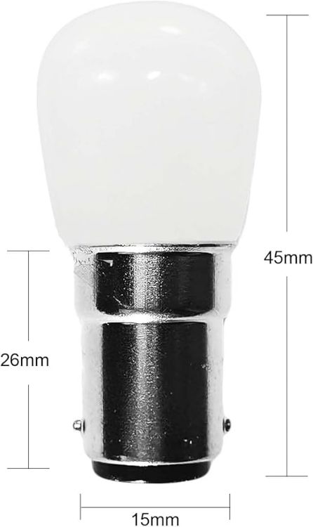 Picture of 2W Ba15d LED Bulb, Warm White 3000K SBC B15 Small Bayonet, LED Replacement for 15W Halogen Bulb, AC200-240V, Ba15d Filament LED for Sewing Machine, Chandelier, Refrigerator