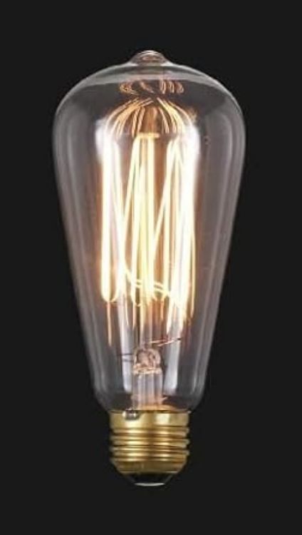 Picture of E27 Vintage Edison Light Bulb ST48, 40W Dimmable Filament Bulb, 2700K Warm White Amber Glass Retro Screw Lamp for Decorative Lighting