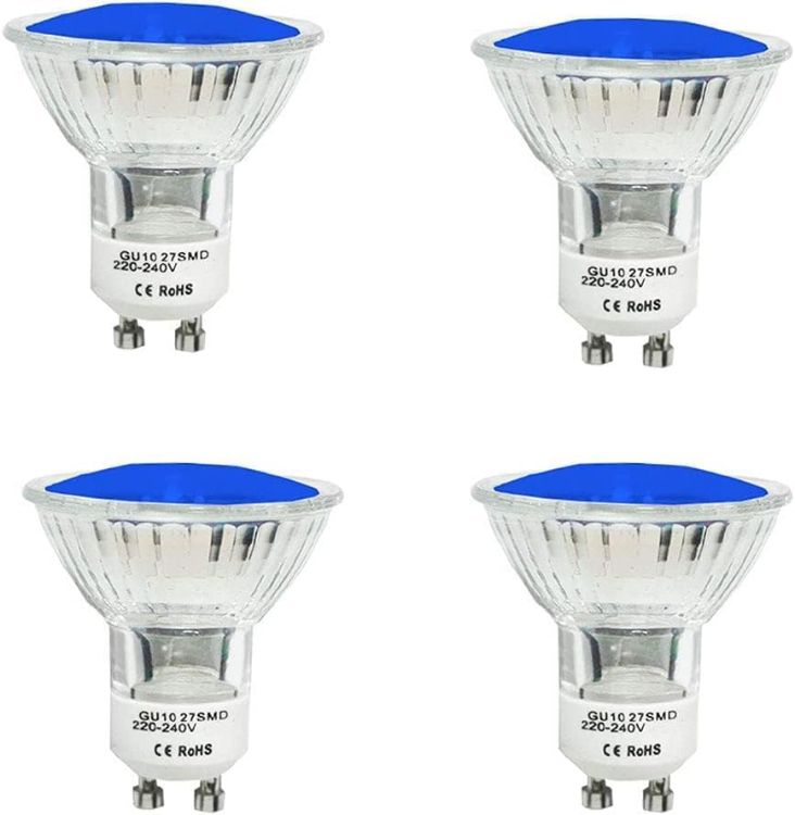 Picture of GU10 LED Light Bulb Blue, 5W LED Spotlight Bulbs, Recessed Ceiling Light, Ambient Mood & Decorative Festive Lighting, 4 Pack