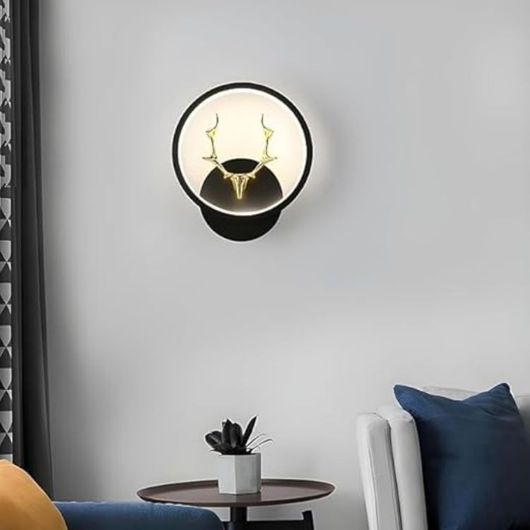 Picture of Modern Black LED Wall Sconce – 12W, 3-Color Dimmable Light, Elegant Wall Lamp for Bedroom, Living Room, Hallway, and Bathroom