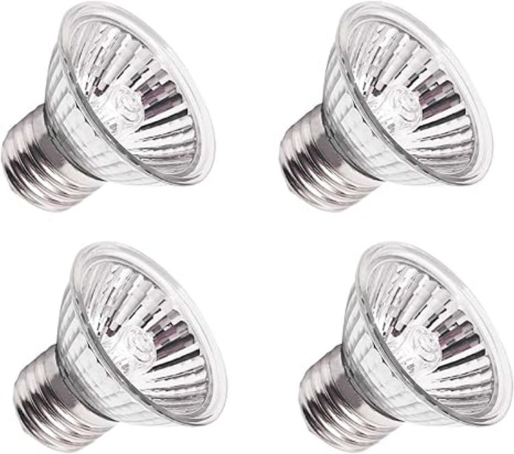 Picture of 75W Reptile Heat Lamp Bulb – UVA UVB Full Spectrum Sun Lamp for Lizards, Turtles, Snakes & Amphibians, (4-Pack)