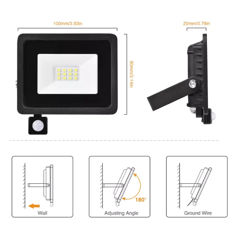 Picture of 100W LED Floodlight with PIR Motion Sensor & Remote IP66 Waterproof Outdoor Security Light for Garden & Driveway