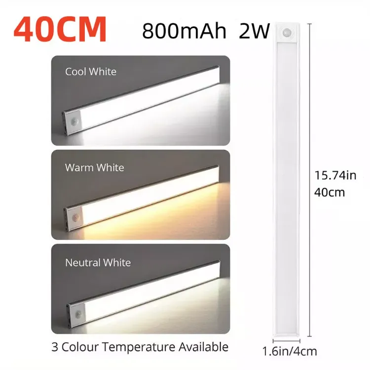 Picture of 40cm LED Under Cabinet Light  USB Rechargeable & Wireless Kitchen Lighting  Motion Sensor & Energy Efficient