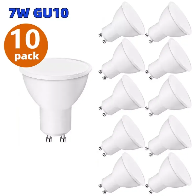 Picture of 10x LED GU10 Light Bulbs 7W Energy-Saving Spotlights | Warm, Cool & Daylight White 120° Beam Angle