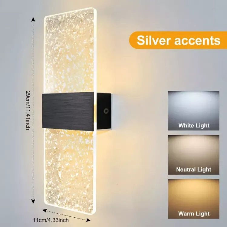 Picture of Modern LED Wall Light Up & Down Indoor Sconce Lamp Stylish Home Lighting Fixture for Bedroom & Living Room