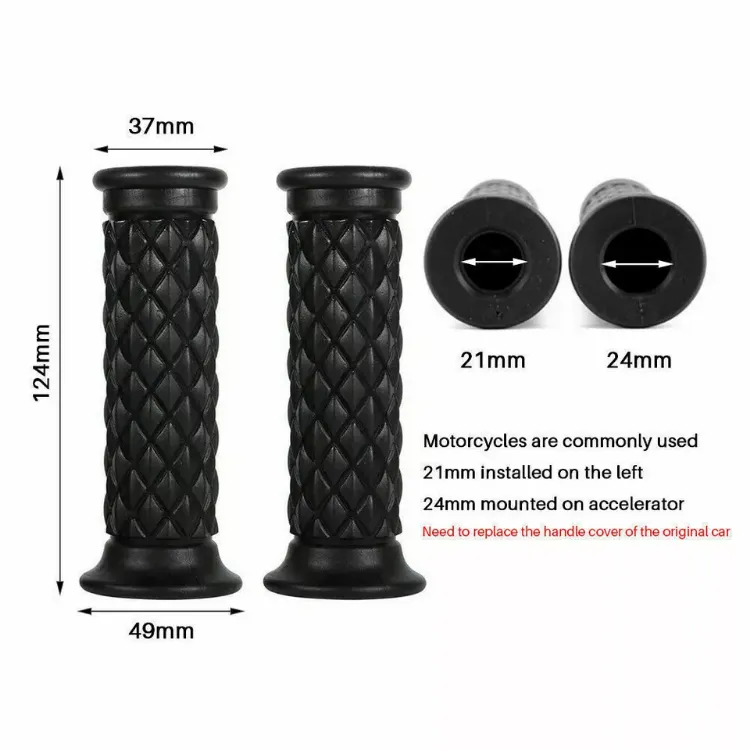 Picture of Universal Motorcycle Handlebar Grips 22mm (7/8) Rubber Hand Grips for Motorbikes & Scooters  Anti-Slip & Comfortable