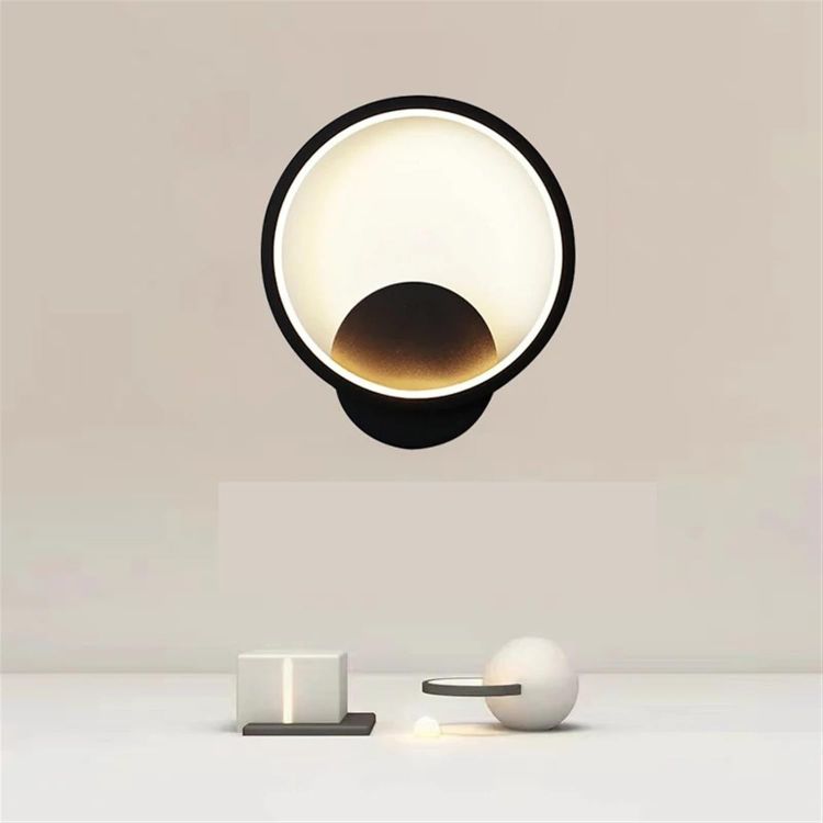 Picture of Modern Minimalist LED Wall Lamp – Round 12W Light Fixture with 3 Color Modes for Living Room