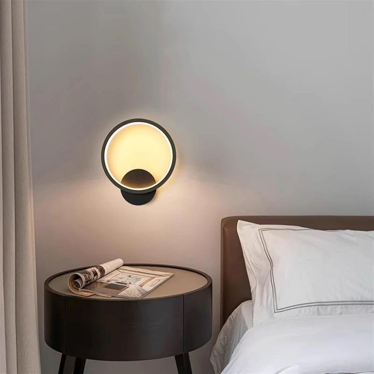 Picture of Modern Minimalist LED Wall Lamp – Round 12W Light Fixture with 3 Color Modes for Living Room