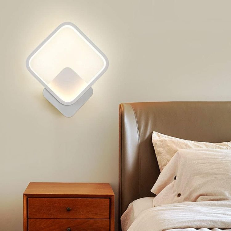 Picture of 12W LED Wall Light Sconce – Modern Minimalist Square Metal Indoor Wall Lamp for Living Room, Corridor, and Bedroom