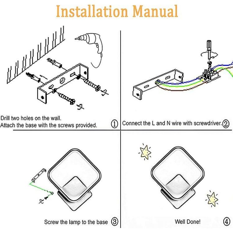 Picture of 12W LED Wall Light Sconce – Modern Minimalist Square Metal Indoor Wall Lamp for Living Room, Corridor, and Bedroom