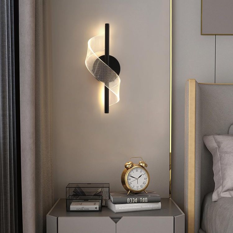 Picture of Modern LED Wall Light, Spiral Design Wall Sconce, Dimmable Wall Lamp for Bedroom, Bathroom, Corridor & Living Room