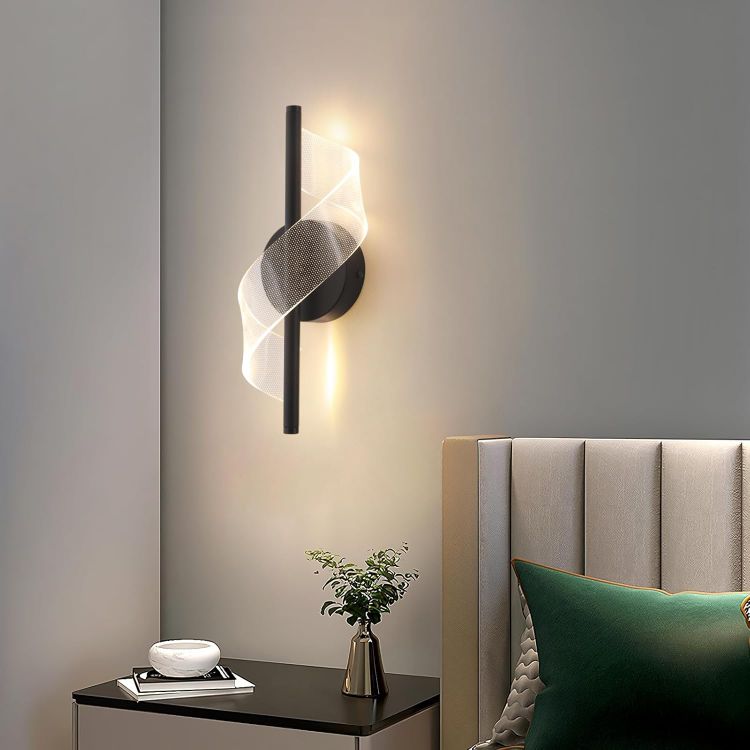 Picture of Modern LED Wall Light, Spiral Design Wall Sconce, Dimmable Wall Lamp for Bedroom, Bathroom, Corridor & Living Room