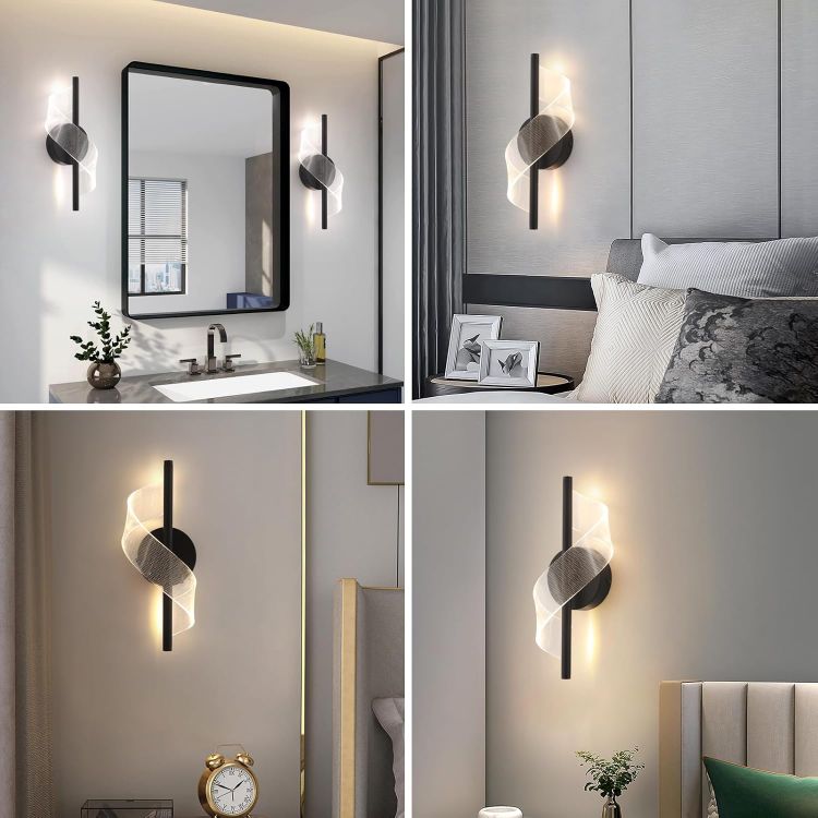 Picture of Modern LED Wall Light, Spiral Design Wall Sconce, Dimmable Wall Lamp for Bedroom, Bathroom, Corridor & Living Room